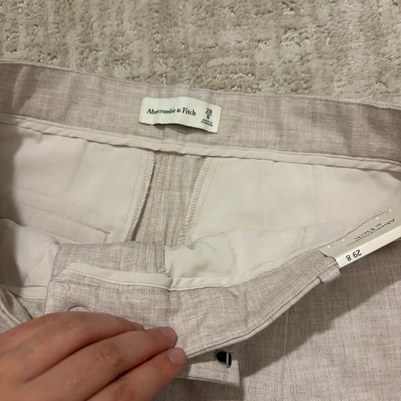 Abercrombie ankle grazing tapered tailored menswear business casual pants NEW - Picture 5 of 6